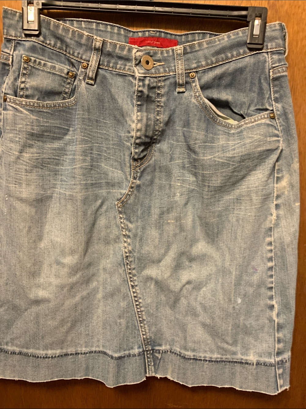 Levi's Light Blue Denim Jean Skirt - Classic Washed Finish
